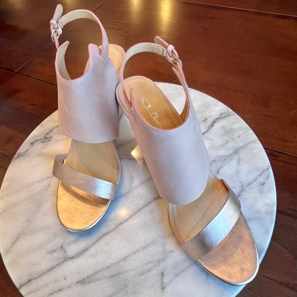 CL Becoming Rose Gold Multi Wedge Sandal Women Sz 10